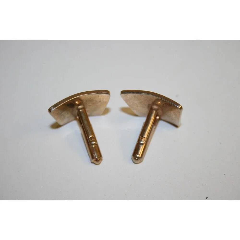 Nice Vintage Mid Century Modern Hickok Golden Brass Men's Dress Cufflinks